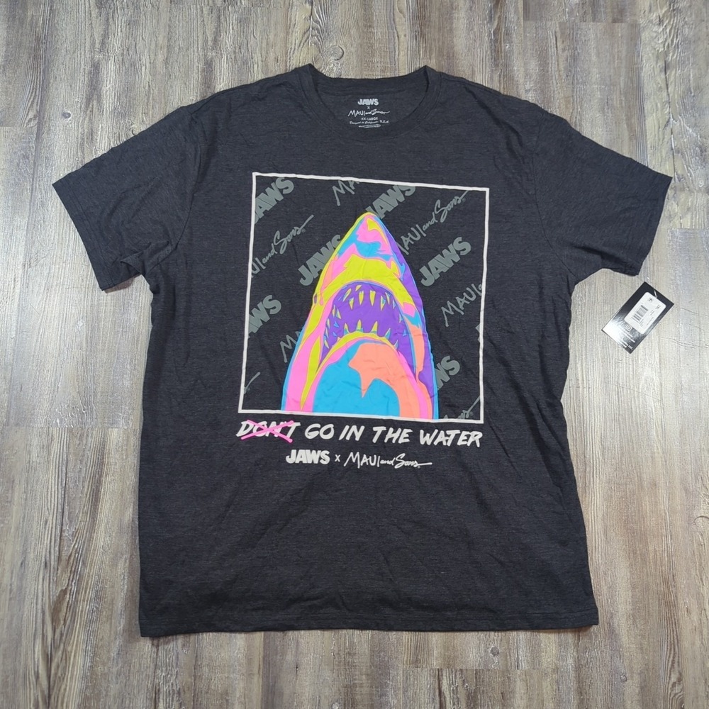 JAWS X MAUI AND SONS Shirt Don't Go In The Water Limited Edition Size XXL Black